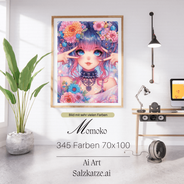 Momoko by Salzkatze.ai 70x100 345 Farben | Ai Art