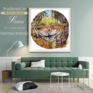 Schwan by Harenas Artwork 80x80 321 Farben | Ai Art