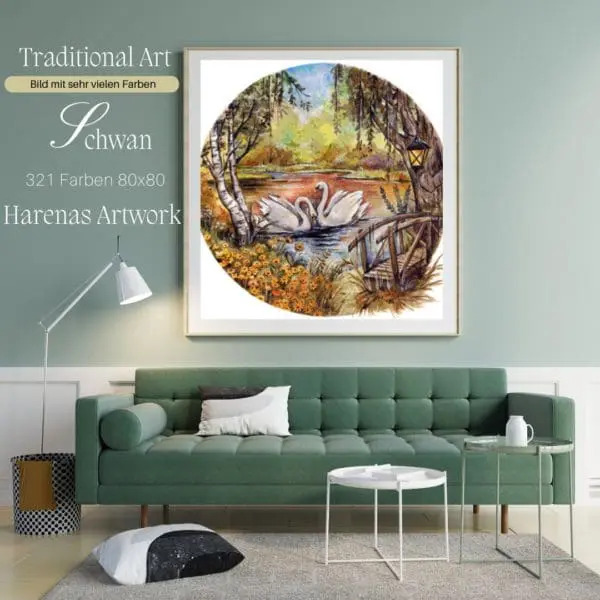 Schwan by Harenas Artwork 80x80 321 Farben | Ai Art