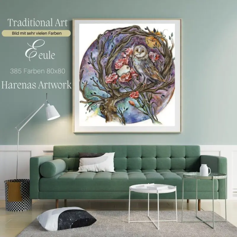 Eule by Harenas Artwork 80x80 385 Farben | Ai Art
