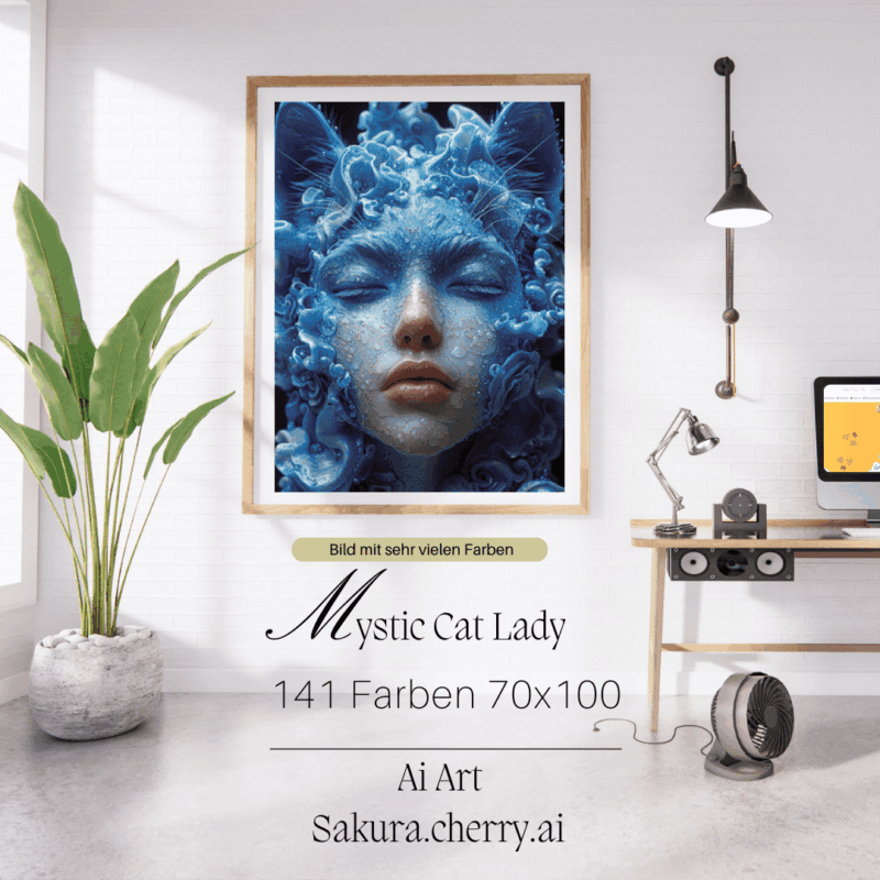 Mystic Cat Lady by Sakura Cherry ai 70x100 141 Farben | Ai Art