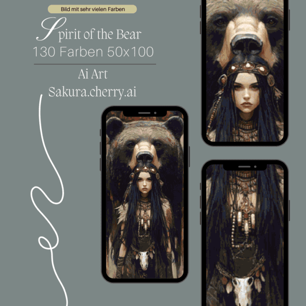 Spirit of the Bear by Sakura.Cherry ai 50x100 130 Farben | Ai Art
