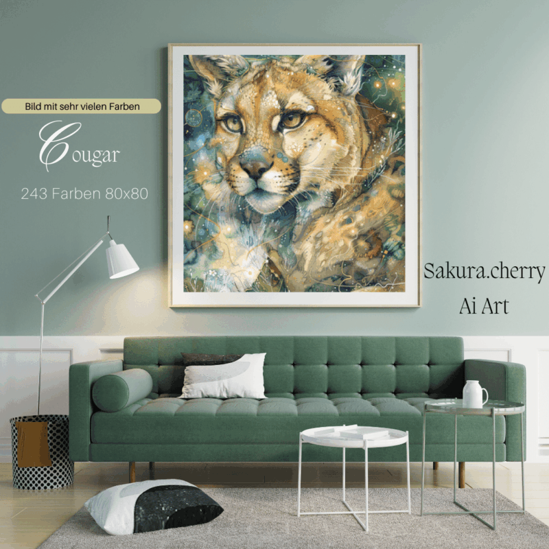 Cougar by Sakura.ai 80x80 243 Farben | Ai Art