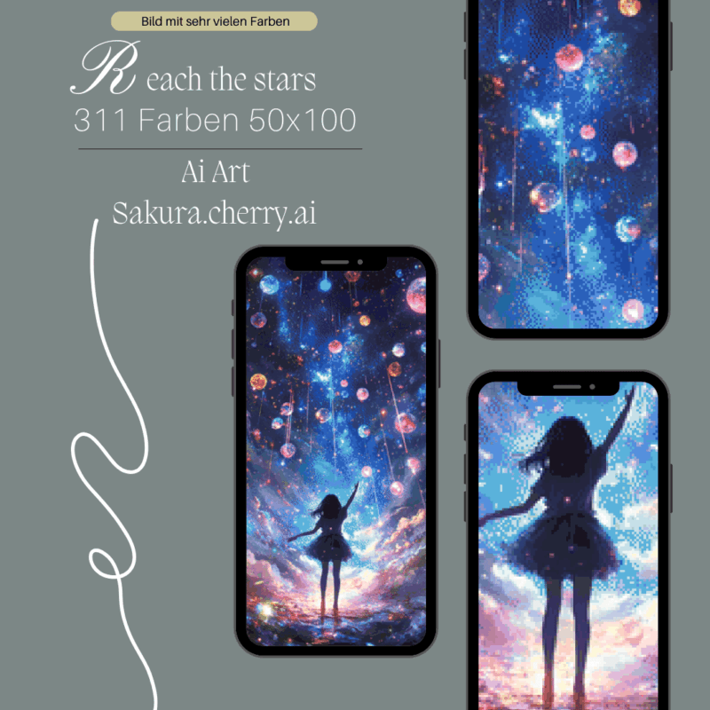 reach the stars by Sakura.Cherry ai 50x100 311 Farben | Ai Art
