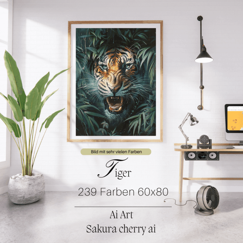 Tiger by Sakura.Cherry ai 60x80 239 Farben | Ai Art