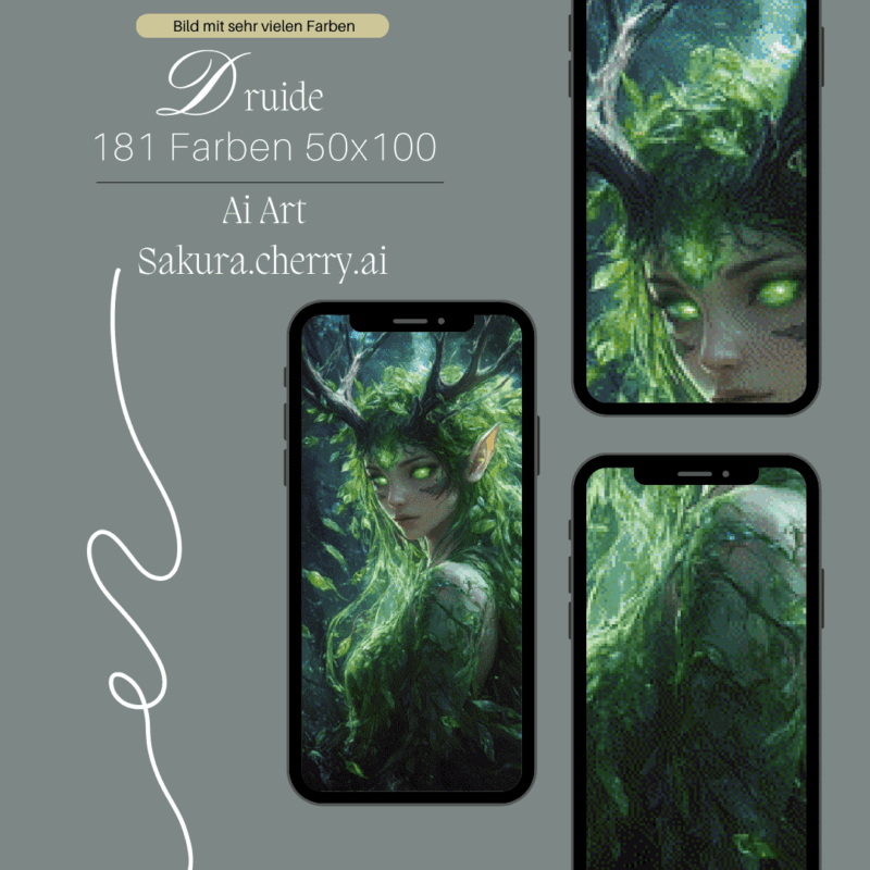 Druide by Sakura.Cherry ai 50x100 181 Farben | Ai Art
