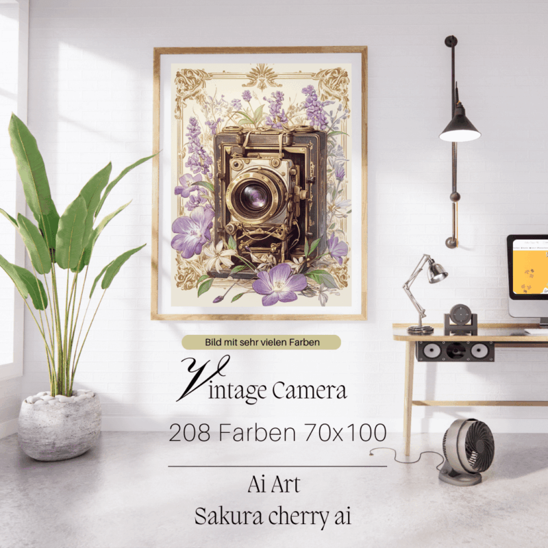 Vintage Camera by Sakura.Cherry ai 70x100 208 Farben | Ai Art