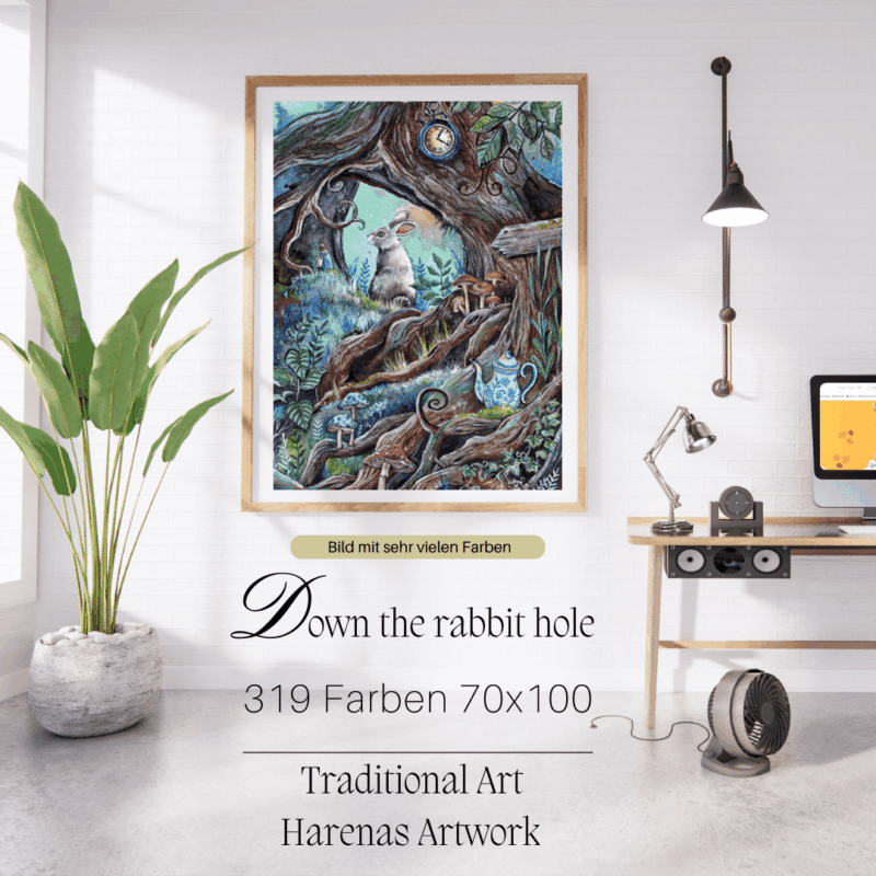 Down the Rabbit Hole by Harenas Artwork 70x100 319 Farben