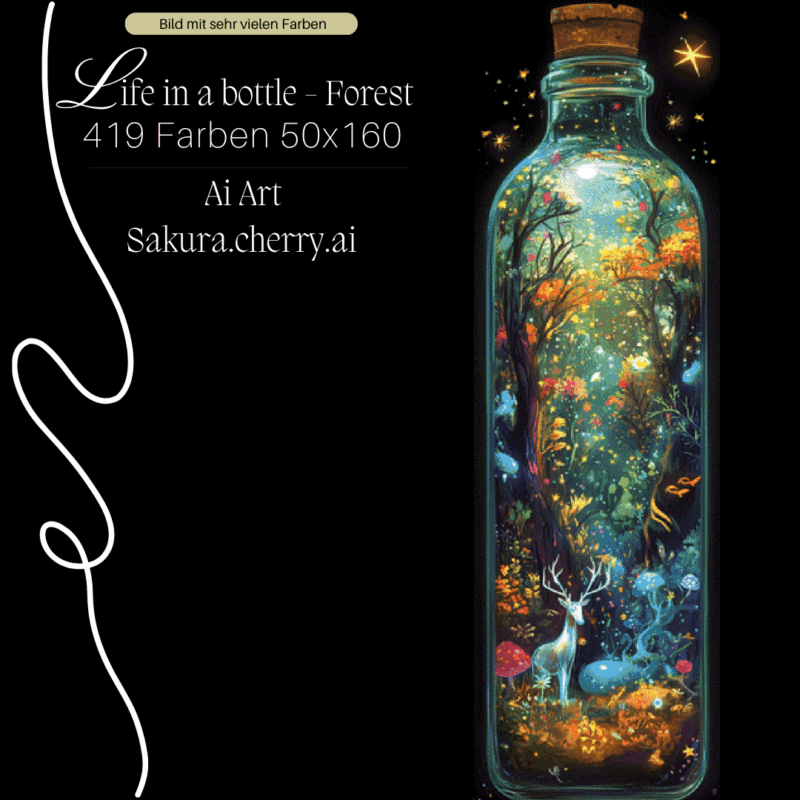 Life in a Bottle - Forest by Sakura.Cherry ai 50×160 419 Farben | Ai Art