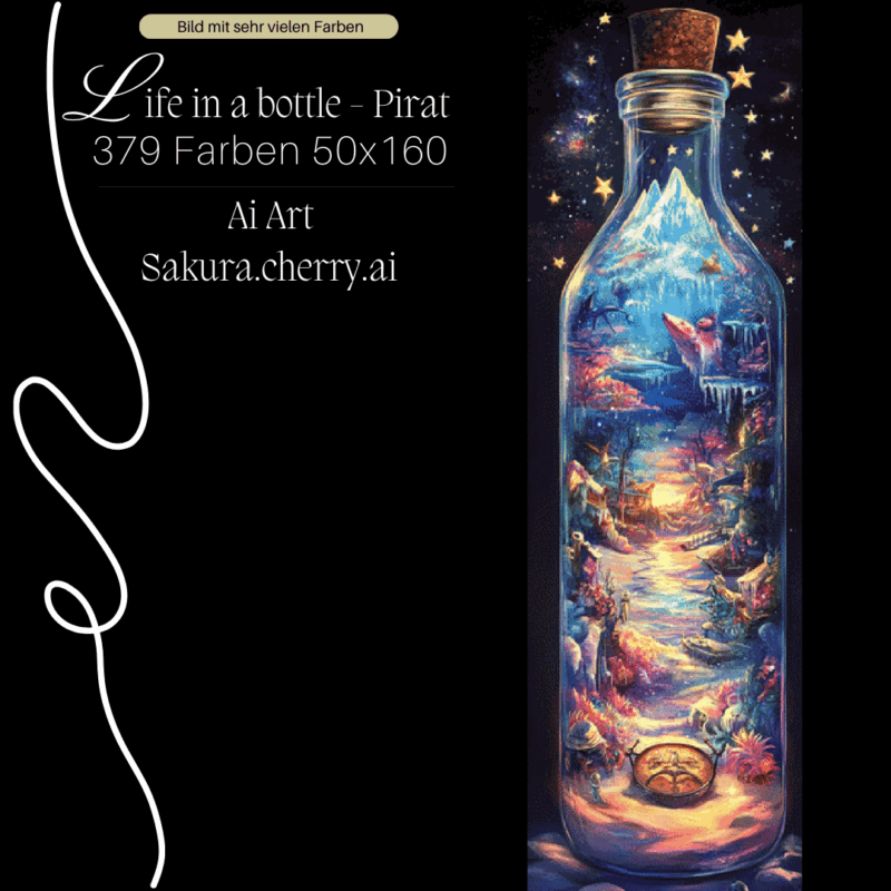 Life in a Bottle - pirat by Sakura.Cherry ai 50×160 379 Farben | Ai Art