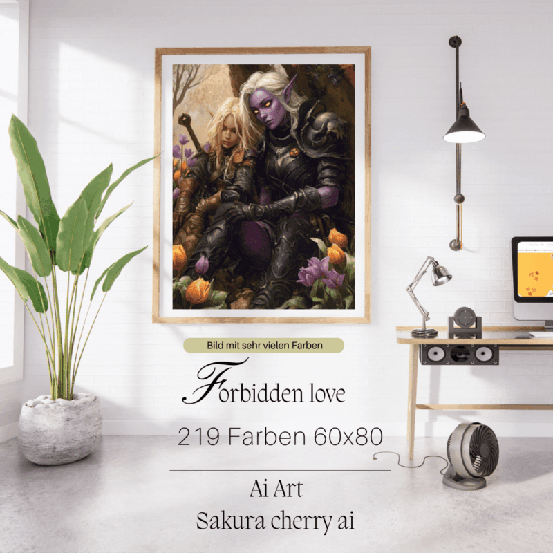 Forbidden love by Sakura.Cherry ai 60x80 219 Farben | Ai Art