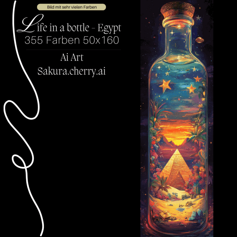 Life in a Bottle- egypt by Sakura.Cherry ai 50×160 355 Farben | Ai Art