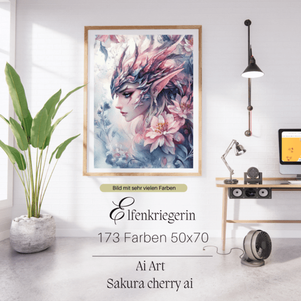 Elfenkriegerin by Sakura.Cherry ai 50x70 173 Farben | Ai Art