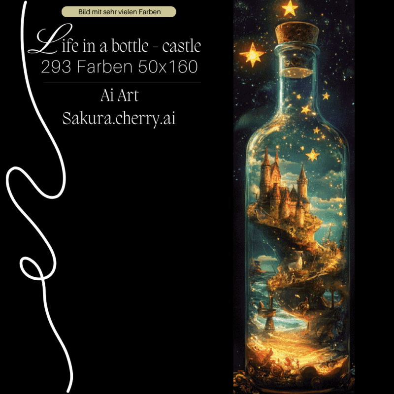 Life in a Bottle - Castle by Sakura.Cherry ai 50×160 293 Farben | Ai Art