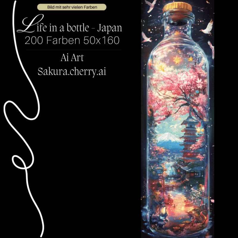 Life in a Bottle - Japan by Sakura.Cherry ai 50×160 200 Farben | Ai Art
