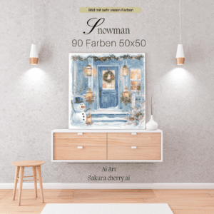 Snowman by Sakura.Cherry ai 50x50 90 Farben | Ai Art