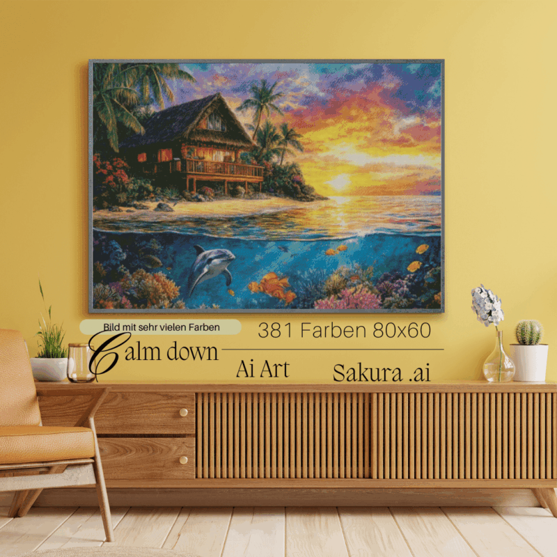 Calm down by Sakura.Cherry ai 80x60 381 Farben | Ai Art