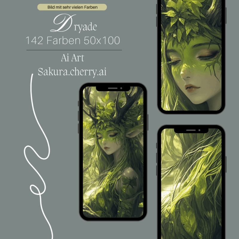 Dryade by Sakura.Cherry ai 50x100 142 Farben | Ai Art