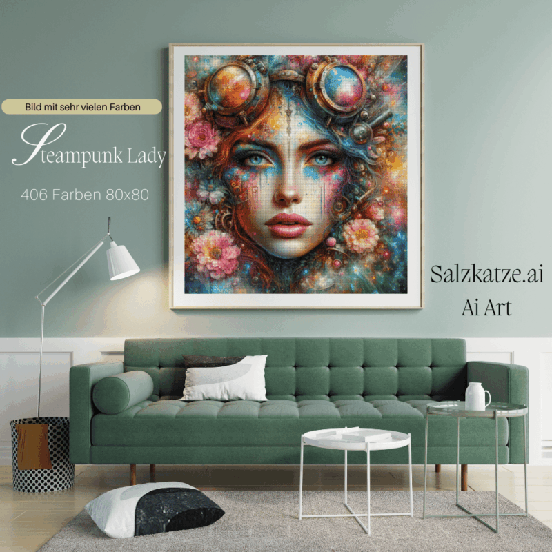 Steampunk Lady by Salzkatze.ai 80x80 408 Farben | Ai Art