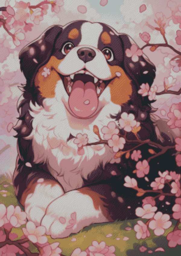 Sakura.ai Happy Spring Börchi 50x70 | Ai Art