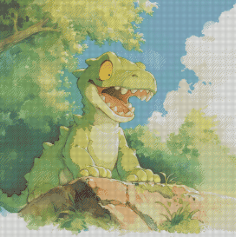 Sakura.ai Dino surprise 50x50 56 Farben | Ai Art