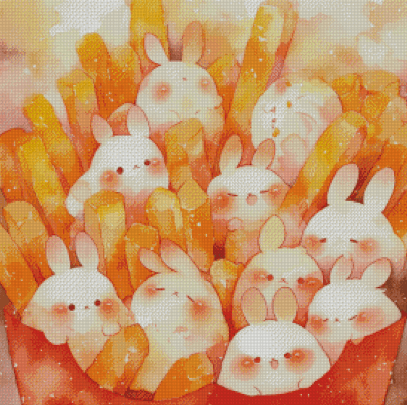 Sakura.ai Rabbit Fries 50×50 56 Farben | Ai Art