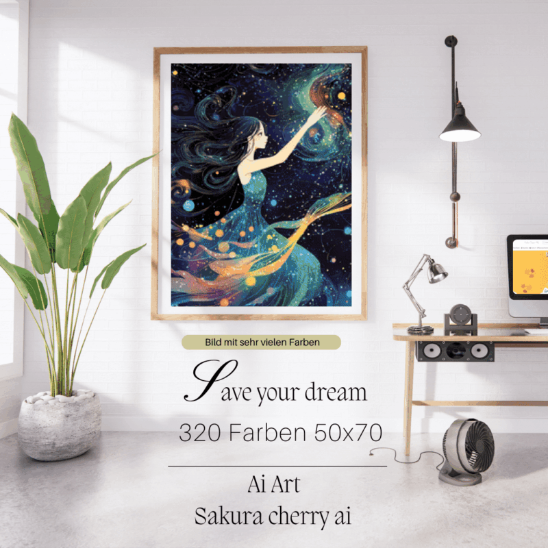 Save your dreams by Sakura ai art 50x70 320 Farben