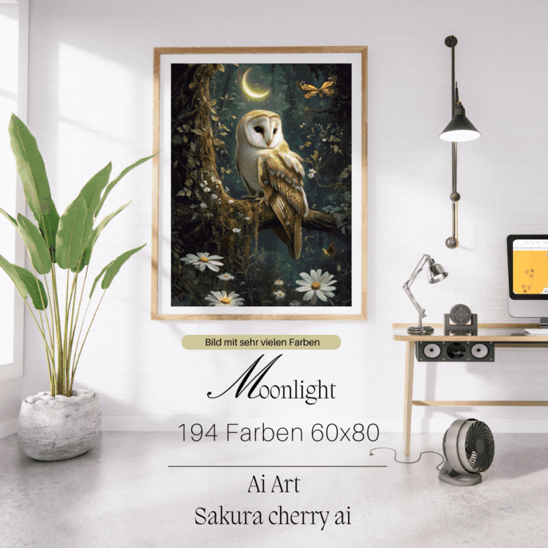 Moonlight by Sakura.Cherry ai 60x80 194 Farben | Ai Art