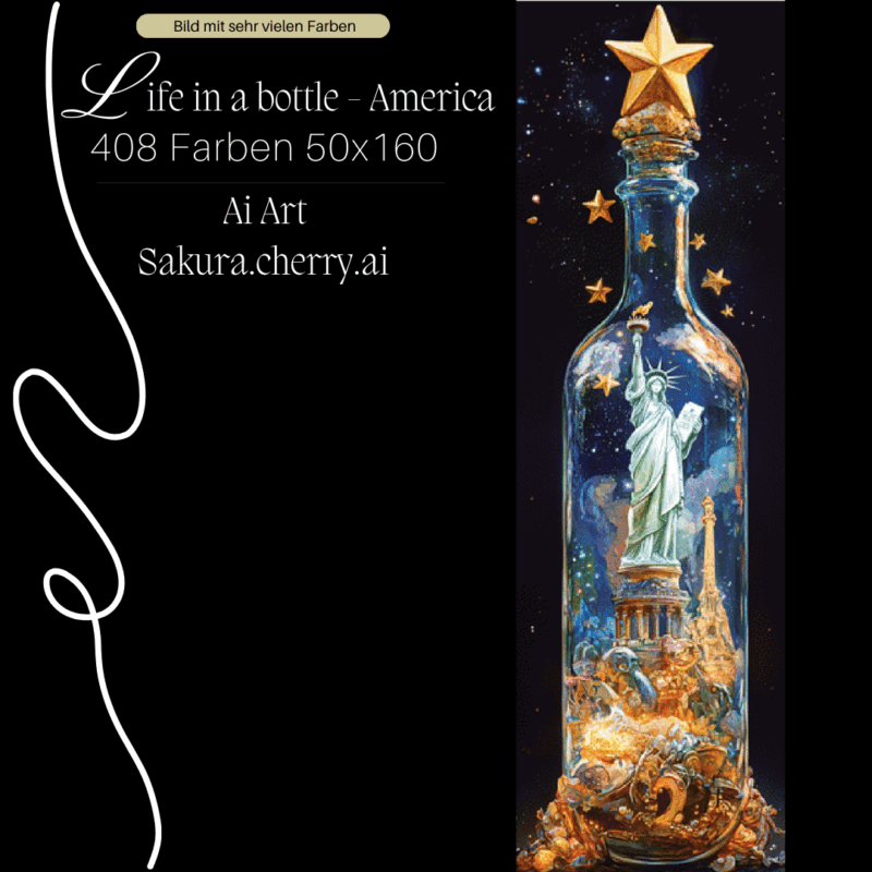 Life in a Bottle - America by Sakura.Cherry ai 50×160 408 Farben | Ai Art