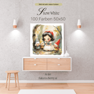 Snow white by Sakura.Cherry ai 50x50 100 Farben | Ai Art