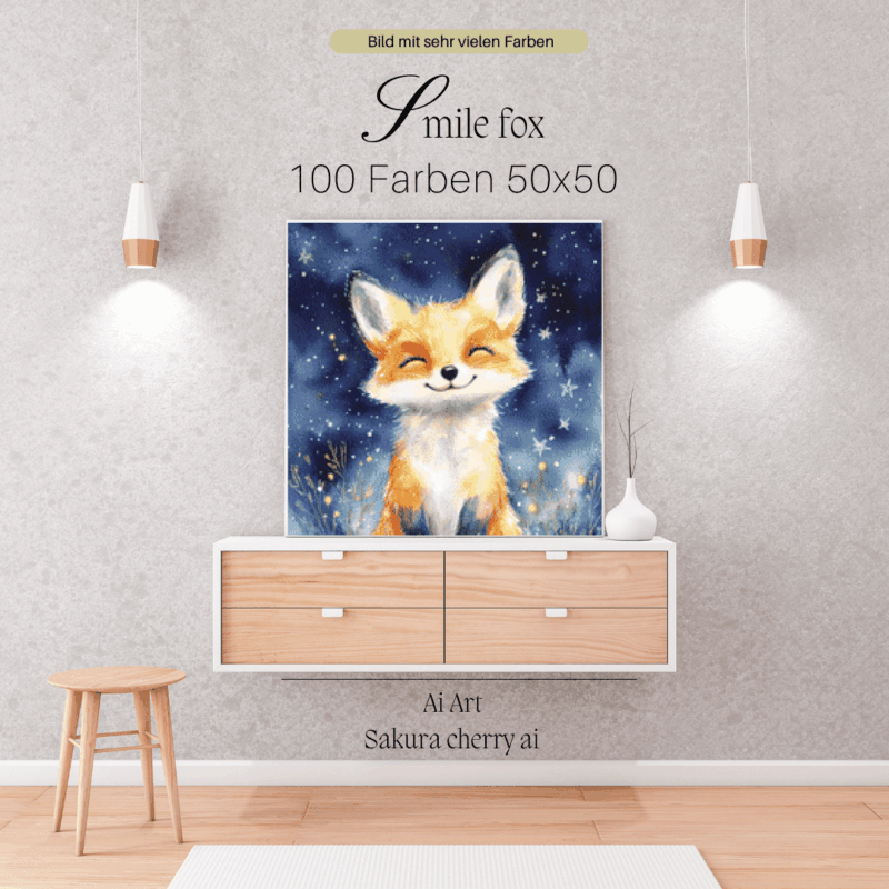 Smile Fox by Sakura Cherry ai 50x50 100 Farben