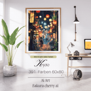 Kyoto by Sakura.Cherry ai 60x80 288 Farben | Ai Art