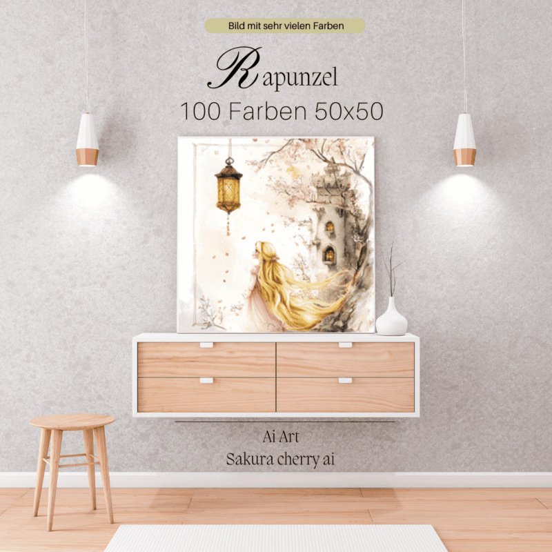 Rapunzel by Sakura.Cherry ai 50x50 100 Farben | Ai Art