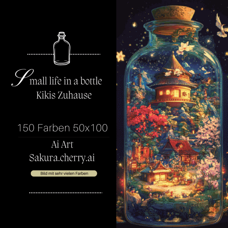 Small life in a bottle - Kikis Zuhause by Sakura.Cherry ai 50x100 150 Farben | Ai Art