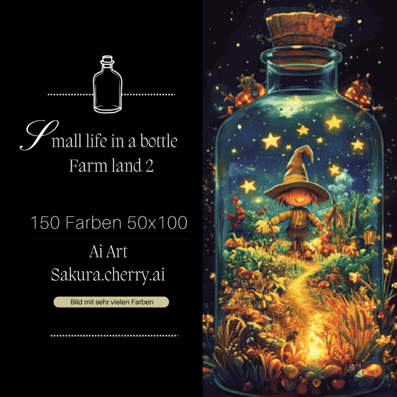 Small life in a bottle - Farm land 2 by Sakura.Cherry ai 50x100 150 Farben | Ai Art