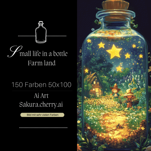 Small life in a bottle – Farm land by Sakura.Cherry ai 50x100 150 Farben | Ai Art