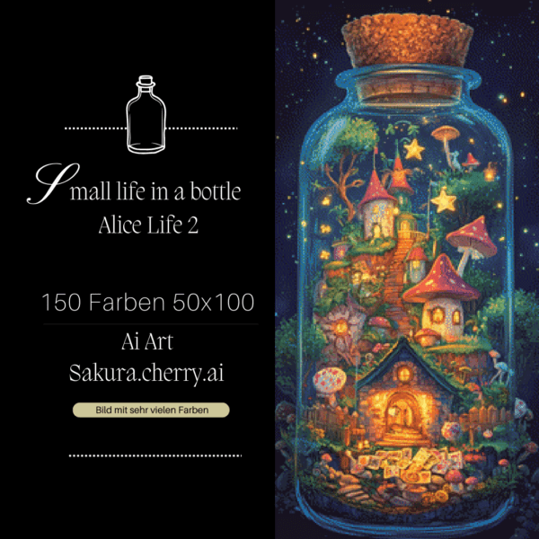 Small life in a bottle - Alice Life 2 by Sakura.Cherry ai 50x100 150 Farben | Ai Art