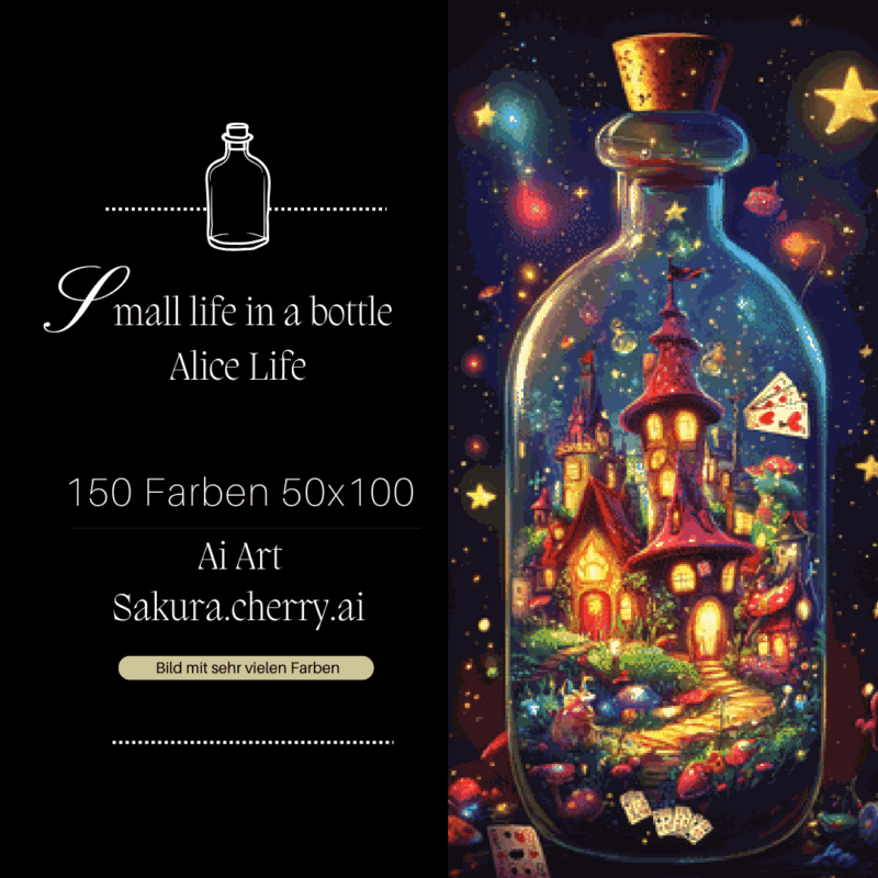 Small life in a bottle - Alice Life by Sakura.Cherry ai 50x100 150 Farben | Ai Art