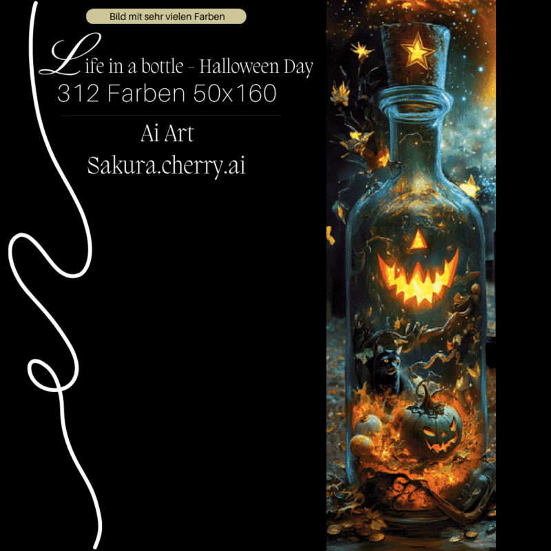 Life in a Bottle - Halloween day by Sakura.Cherry ai 50×160 312 Farben | Ai Art
