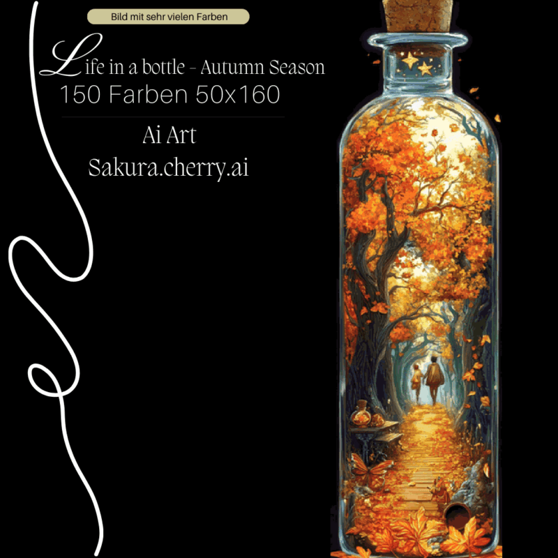 Life in a Bottle - Autumn Season by Sakura.Cherry ai 50×160 150 Farben | Ai Art