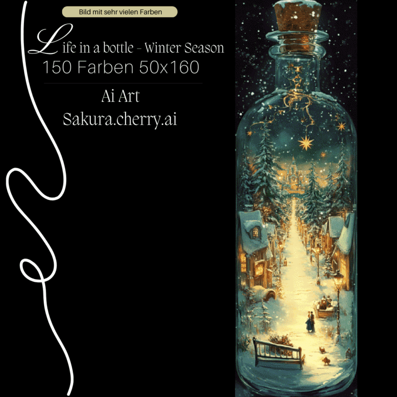 Life in a Bottle - Winter Season by Sakura.Cherry ai 50×160 150 Farben | Ai Art