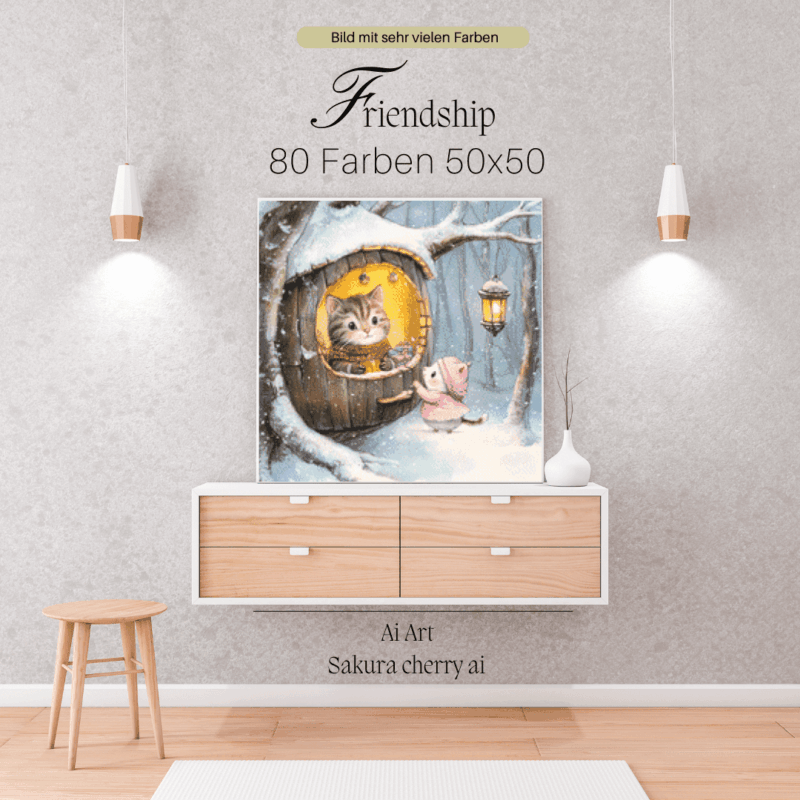 Friendship by Sakura Cherry ai 50x50 80 Farben | Ai Art