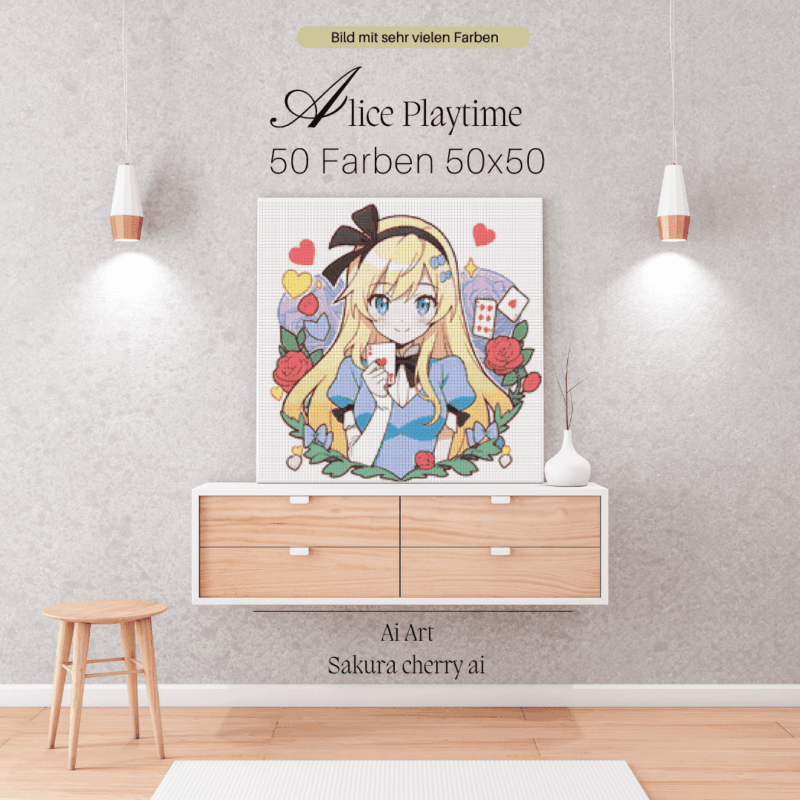 Alice Play time by Sakura Cherry ai 50x50 50 Farben | Ai Art