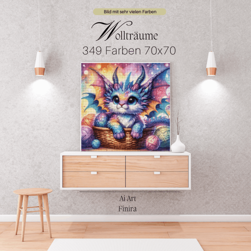 Wollträume by Finira 70x70 349 Farben | Ai Art