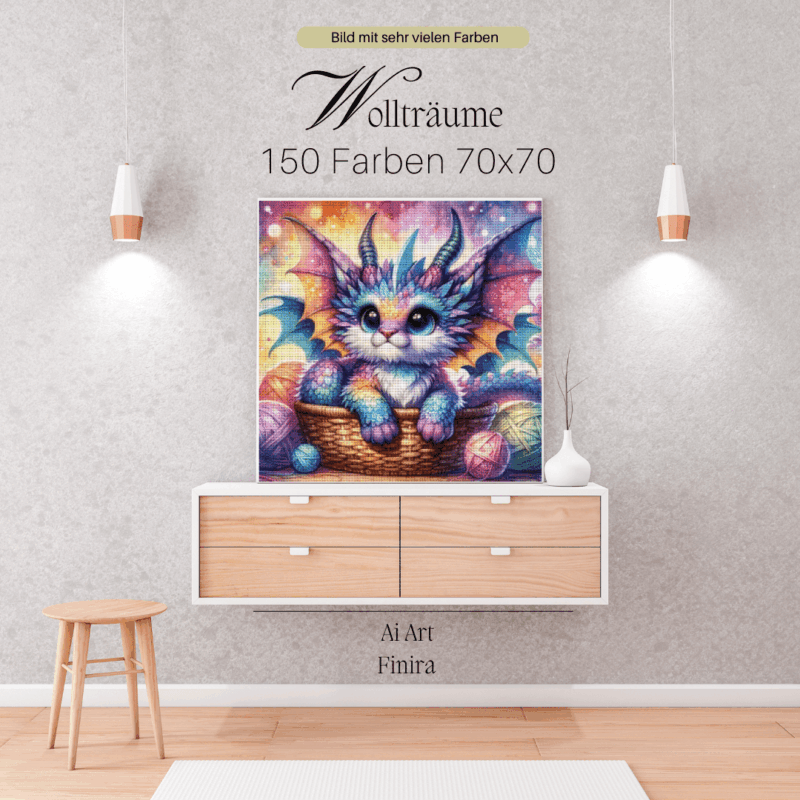 Wollträume by Finira 70x70 150 Farben | Ai Art
