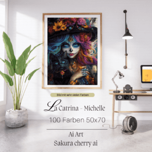 La Catrina - Michelle by Sakura Cherry ai 50x70 100 Farben | Ai Art