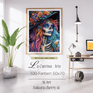 La Catrina - Iris by Sakura Cherry ai 50x70 100 Farben | Ai Art