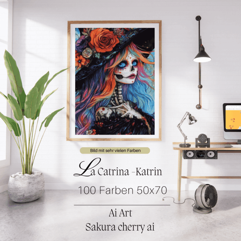 La Catrina - Katrin by Sakura Cherry ai 50x70 100 Farben | Ai Art