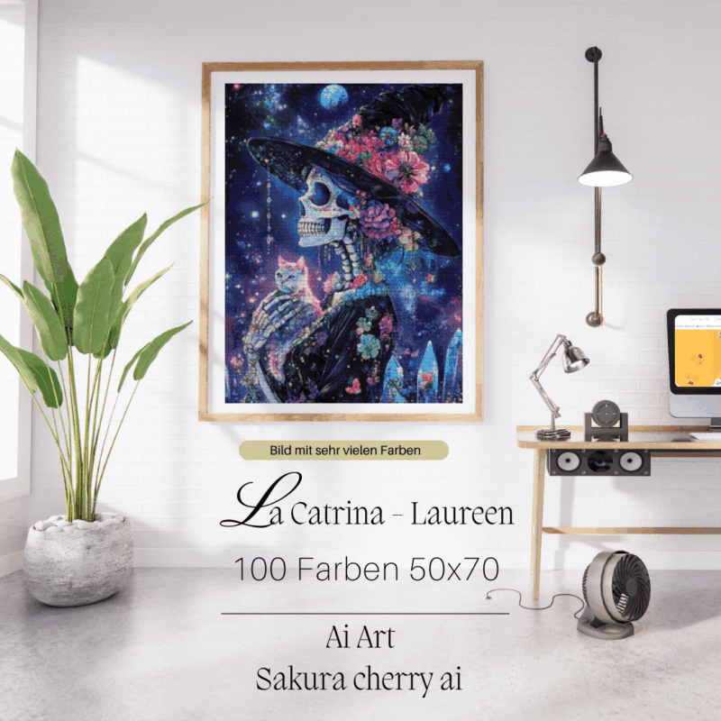 La Catrina - Laureen by Sakura Cherry ai 50x70 100 Farben | Ai Art