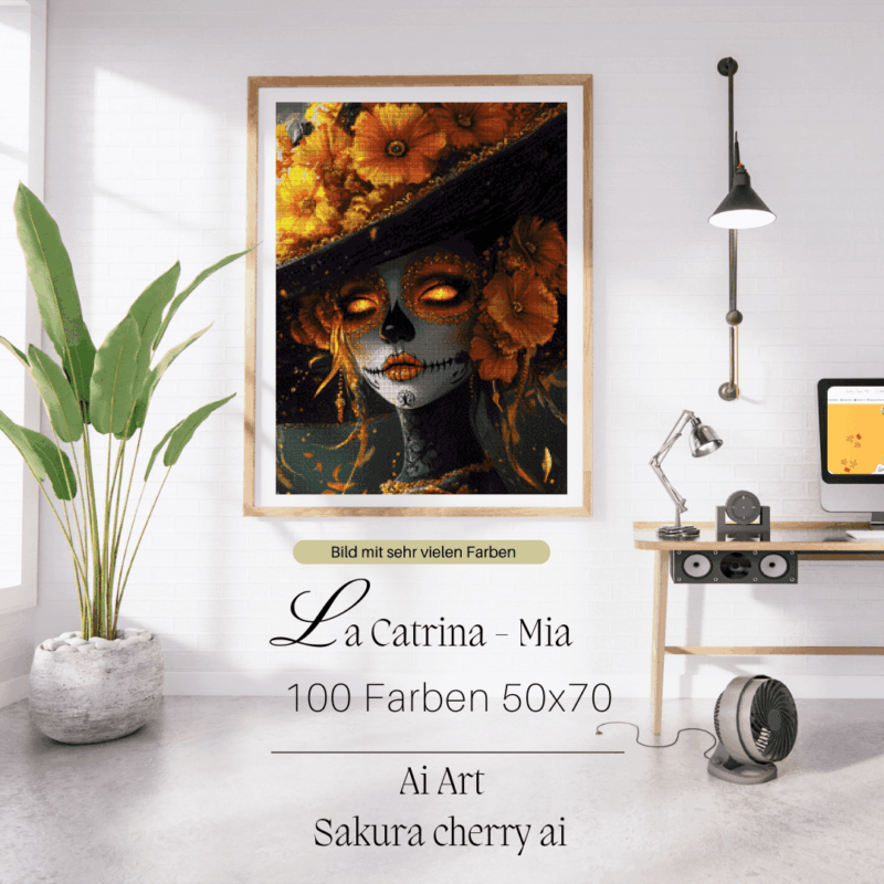 La Catrina - Mia by Sakura Cherry ai 50x70 100 Farben | Ai Art